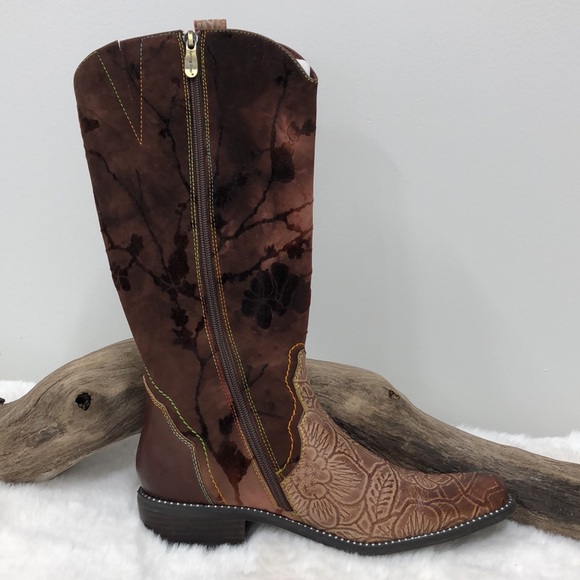 L'Artiste Laretilyn Boho Bohemian Festival Concert Western Cowgirl Boots Sz 40 - Picture 6 of 14